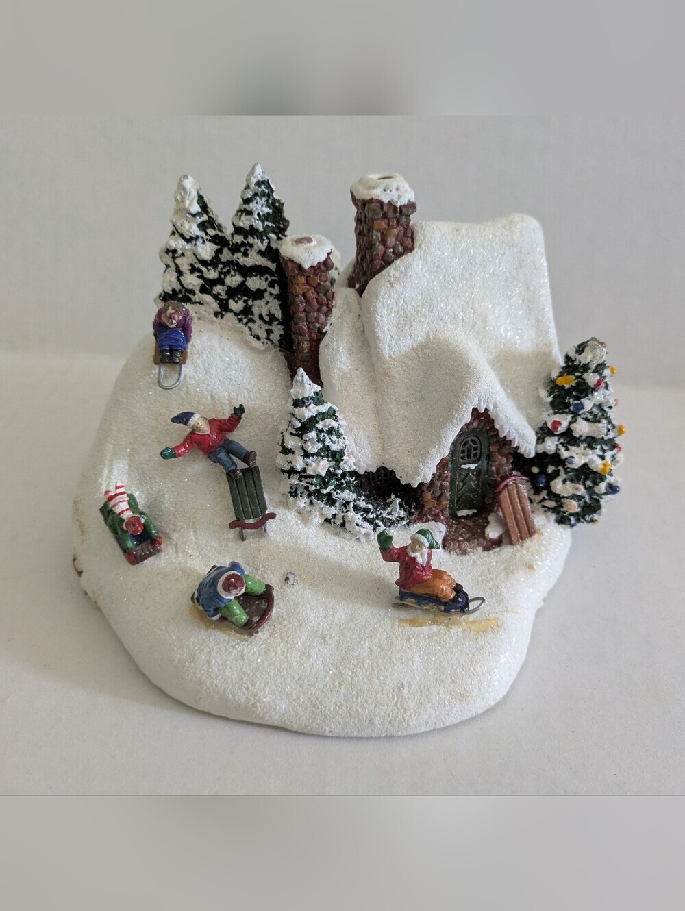 Thomas Kinkade  Winter Village Figurine Christmas Decor. The Sleigh Ride. 2009